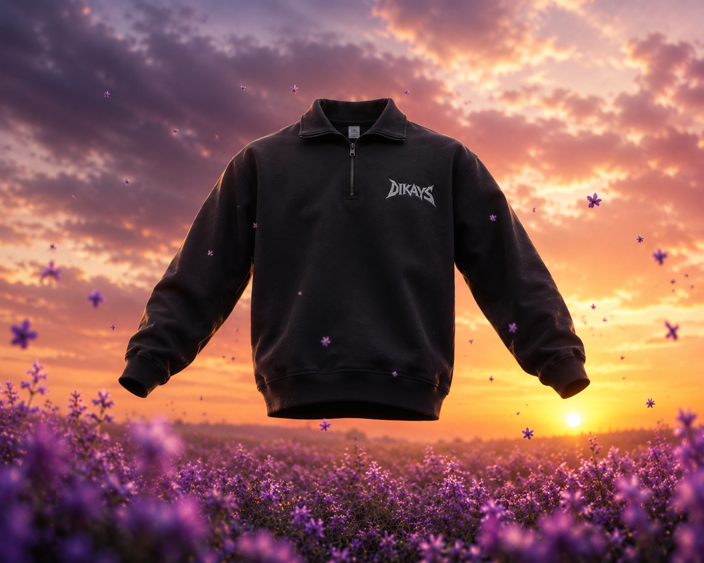 DIKAYS Midnight Bloom Quarter-Zip